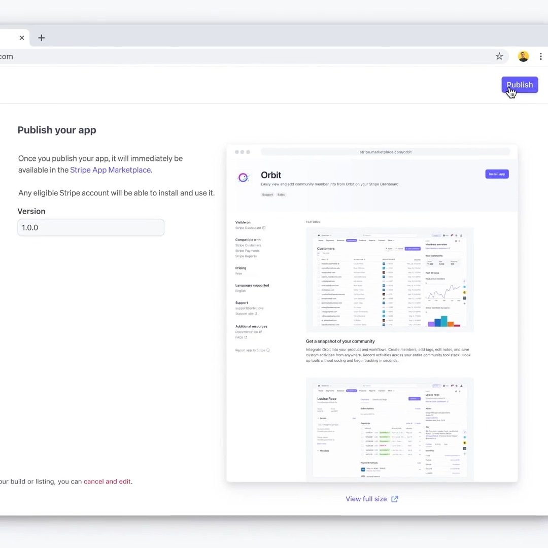 The Stripe App Marketplace is now open for publishing. Learn how to launch your app. ⤵️