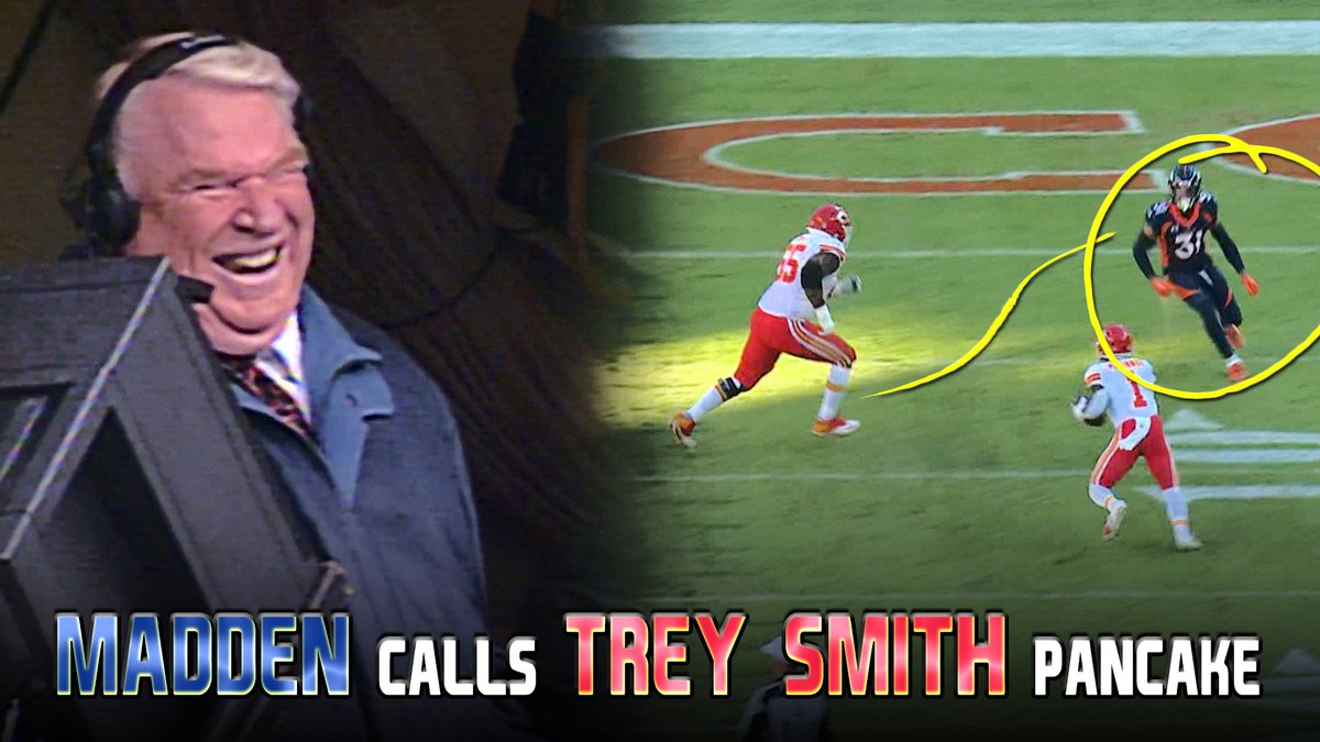 John Madden calls Trey Smith's pancake block from the great broadcast booth in the sky.