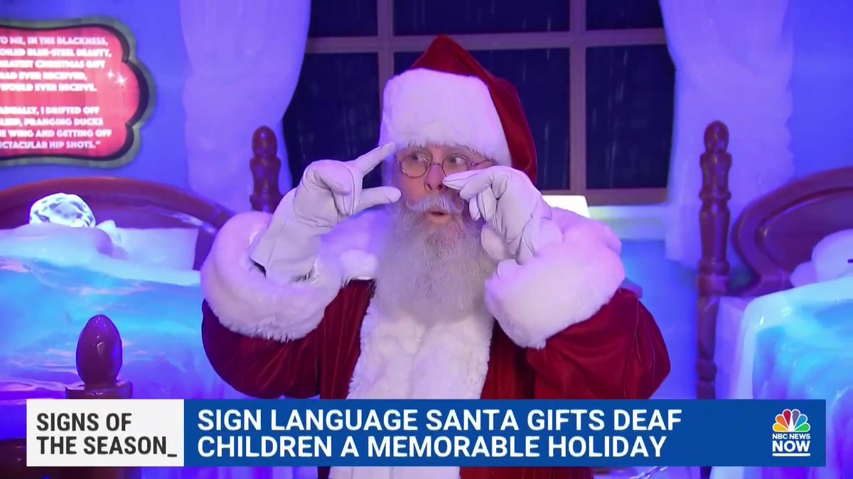 Santa Clause makes room for everyone on the nice list... Christmas Charles is lighting up the faces of deaf children by using sign language to spread holiday cheer. Catch it LIVE on #NBCNewsDaily at on your local NBC station or wherever you stream.