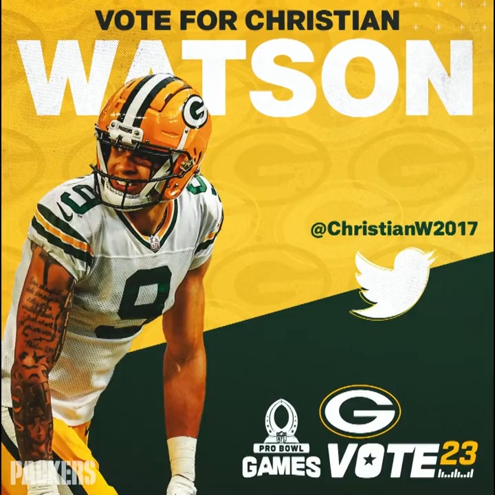 Highlight reel rookie 🎞️🎥 #ProBowlVote + Christian Watson #ProBowlVote + Christian Watson #ProBowlVote + Christian Watson 🚨 Every RT = 2 votes! 🚨