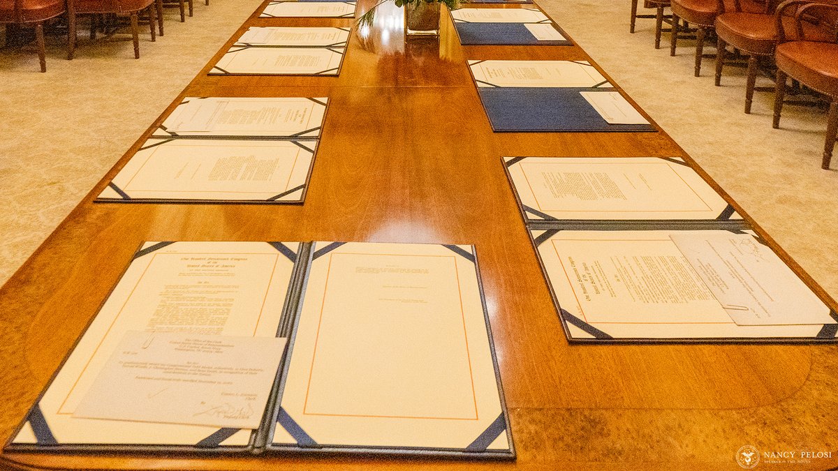 The work in the House goes on, For The People. Enrolling bills today to send to President Donald J. Trump' desk.
