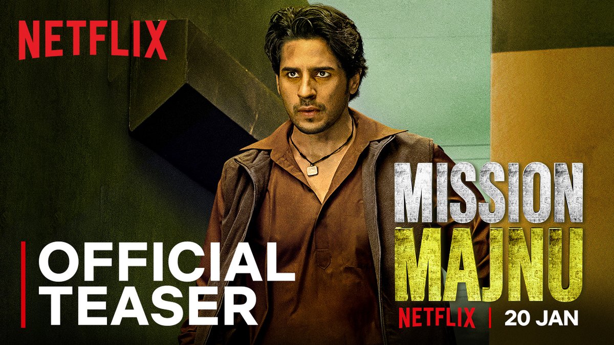Iss Majnu ke kaam karne ka tarika alag hai Presenting the Official Teaser for MISSION MAJNU Only on Netflix, 20th Jan, 2023. #MissionMajnu #DeshKeLiyeMajnu #NetflixIndia Sidharth Malhotra Rashmika Mandanna Netflix India Ronnie Screwvala Amar Butala #GarimaMehta RSVP