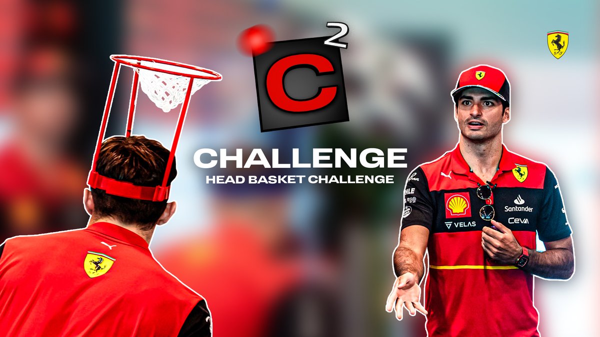 Michael Jordan, Shaquille O'Neal, Magic Johnson and now C² 🤩 Time to put Charles Leclerc and Carlos Sainz's basketball skills to the test in this week’s C² Challenge 🏀 #essereFerrari 🔴