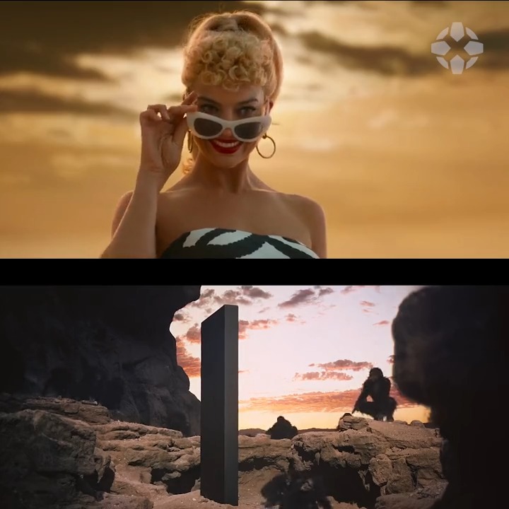 Margot Robbie in Barbie vs. 2001: A Space Odyssey