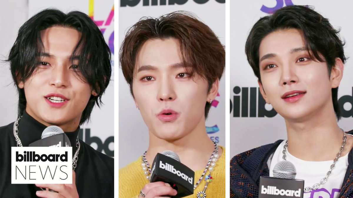 .세븐틴(SEVENTEEN)'s Mingyu, Joshua and Dino talk touring and more — and teach #BillboardNews host TETRIS how to do the dance to their song, "Left & Right," backstage at #LA3C! 🕺