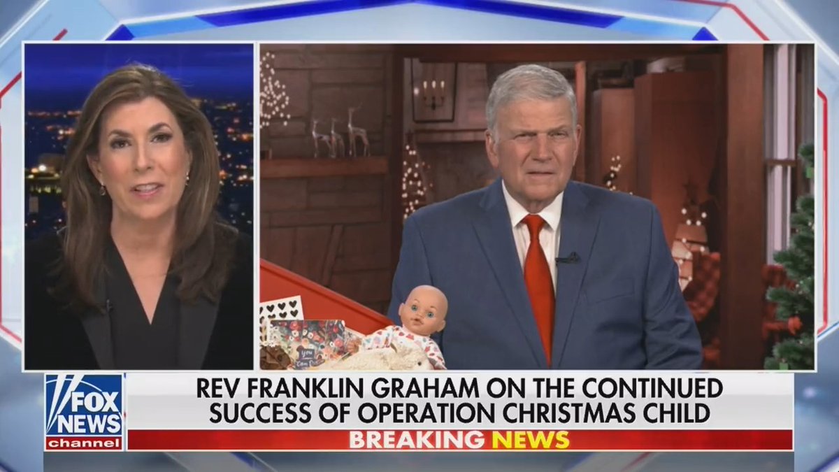 .Tammy Bruce asked me tonight on Fox News about the importance of the Christmas season and the work Samaritan's Purse is doing through Operation Christmas Child. Watch my answer…