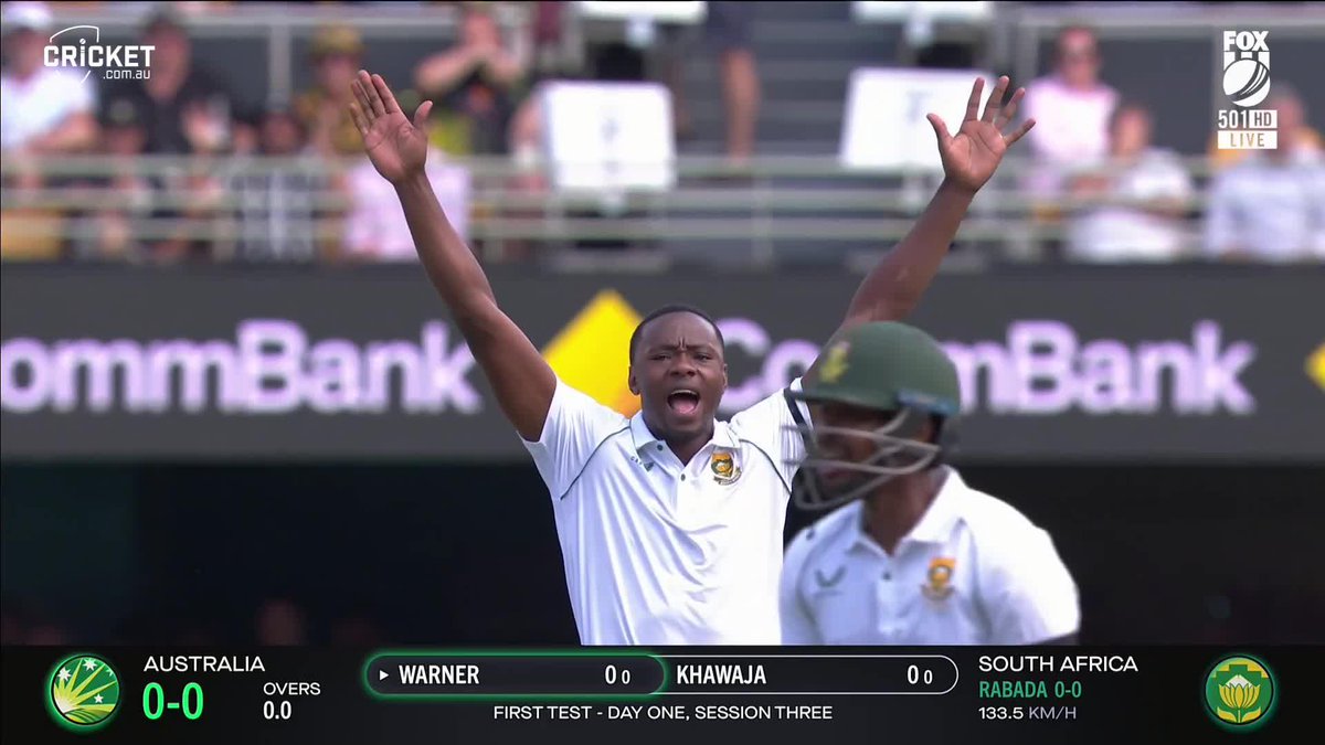 Zondo pulls it in! 😱 Rabada removes Warner off the first ball of the innings! #PlayOfTheDay #AUSvSA | NRMA Insurance