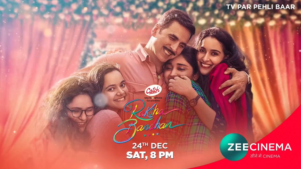 #RakshaBandhan is one film that will always be close to my heart. I feel so blessed to have received so much love and support. Now,I invite you all to watch the World TV Premiere of the film with your entire family, on Sat 24th Dec 8 PM on @ZeeCinema #RakshaBandhanOnZeeCinema