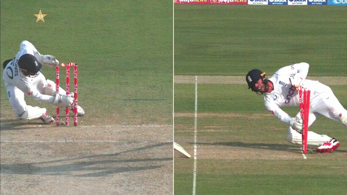 Harry Brook 🤝 Ben Foakes Pakistan's captain Babar Azam is run out ❌