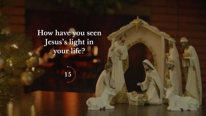 For the next 30 seconds, stop scrolling. Take a break from the hustle and bustle of the Christmas season and reflect on how you’ve seen Jesus Christ’s light in your life. Then reply and tell us what came to mind.