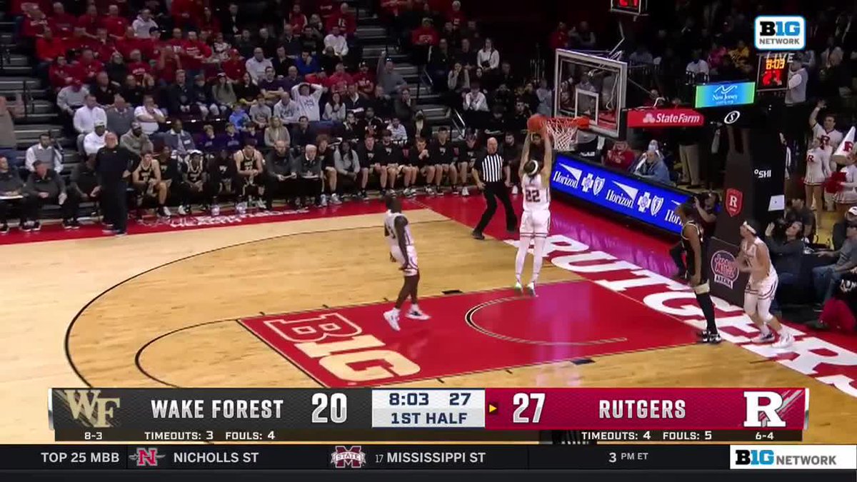 Mulcahy 👉 McConnell 💥 Rutgers Men’s Basketball 🏀 has turned turnovers into so many easy transition points today.
