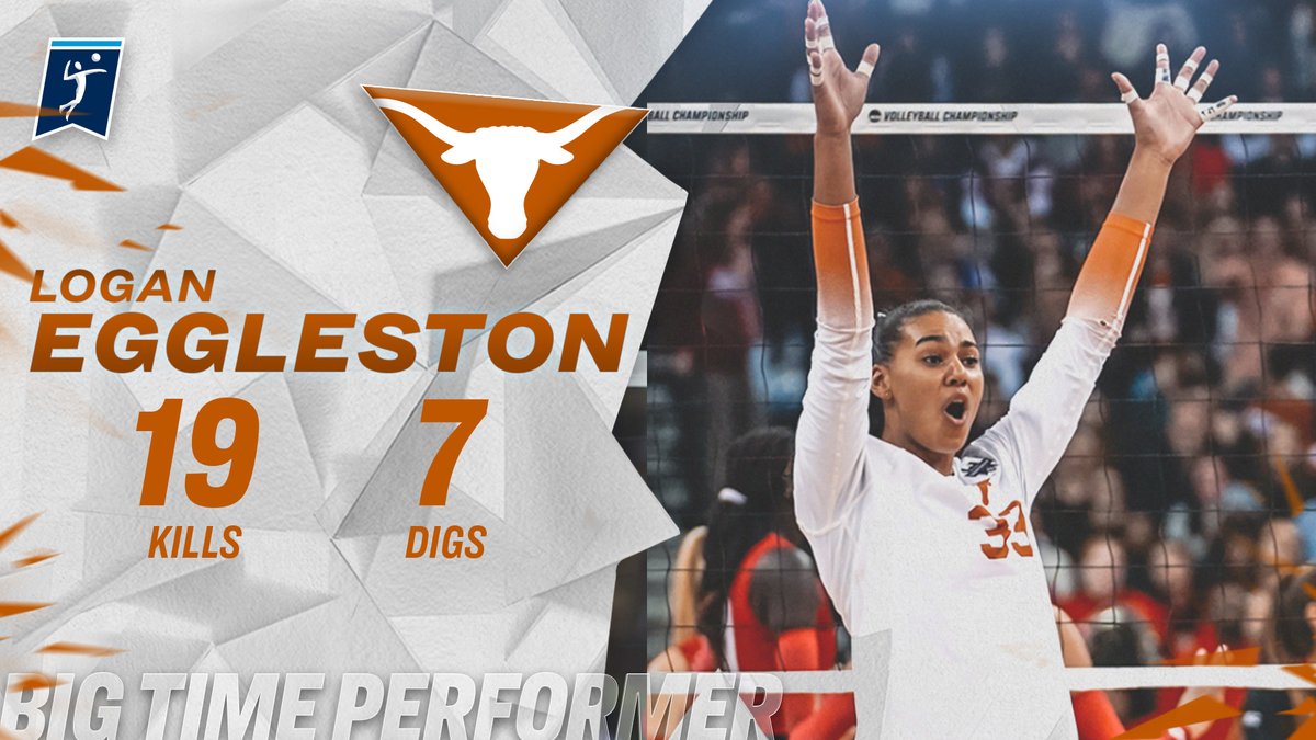.Logan Eggleston goes out on top! 🤩 The National Player of the Year led Texas Volleyball to the title with 19 kills. See her top highlights.