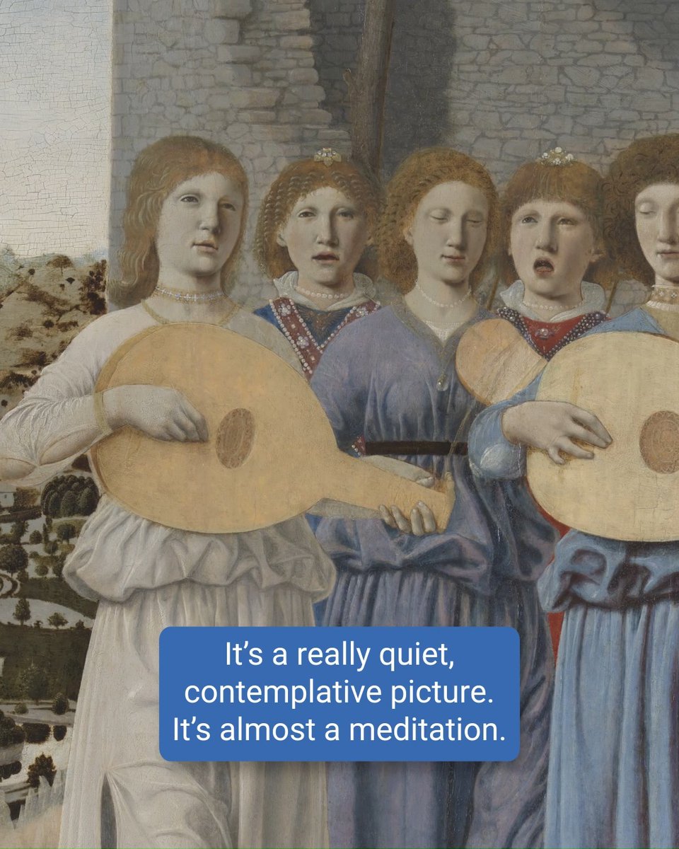 Before and after: three years of conservation work is now complete on Piero's 'Nativity'. 🖌️ This Christmas, take a closer look at Piero della Francesca’s breath-taking scene in a special display in Room 17a: