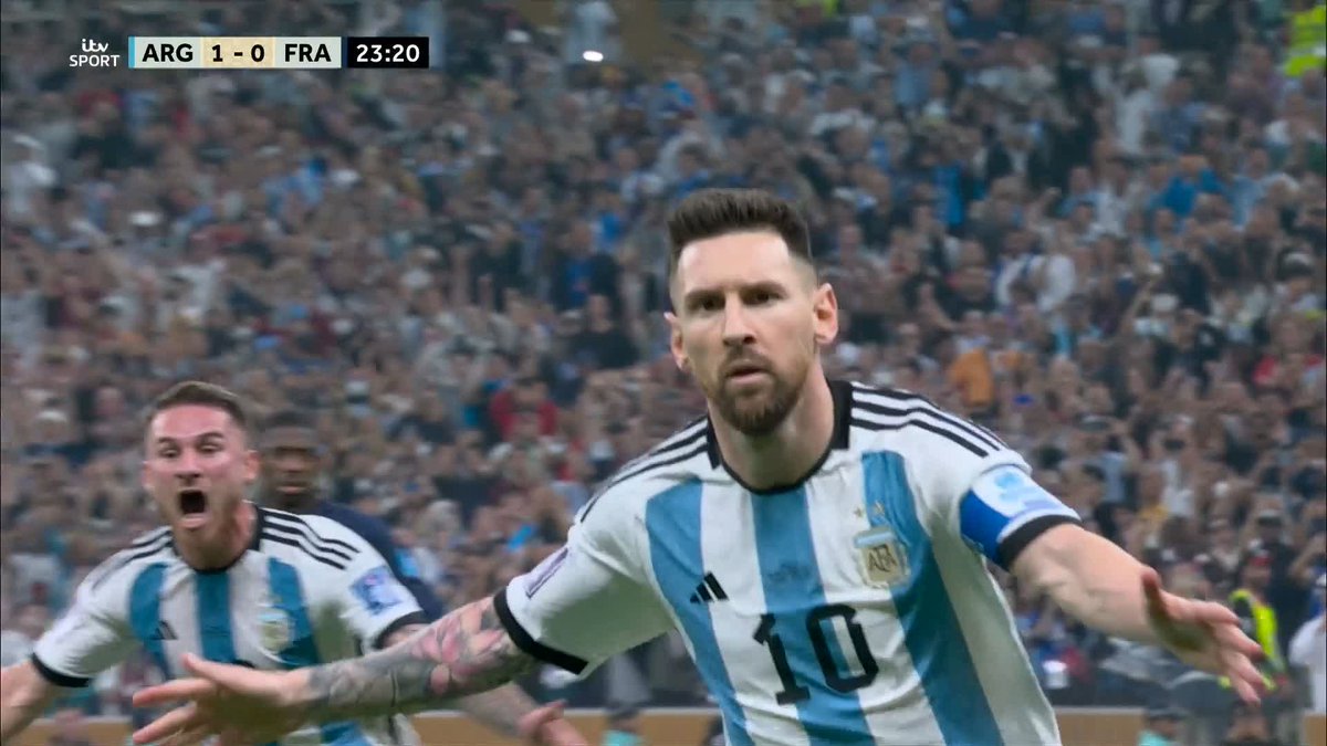 IT HAD TO BE HIM!!!! 🙌 Argentina erupts as Lionel Messi converts from the spot to put his country in the lead... 🇦🇷 #ITVFootball | #FIFAWorldCup
