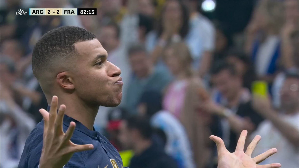 WOW. WOW. WOW. KYLIAN MBAPPE EQUALISES FOR FRANCE IN THE WORLD CUP FINAL 🇫🇷🏆 #ITVFootball | #FifaWorldCup