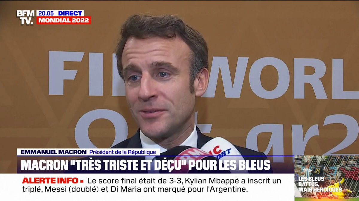 Emmanuel Macron, à propos de Kylian Mbappé: "C'est un très grand joueur" #ARGFRA