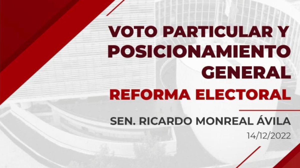 Les comparto el documento sobre mi voto particular respecto a la reforma electoral. Protesté para cumplir y hacer cumplir la Constitución; es mi deber. El veredicto final lo tiene el pueblo.