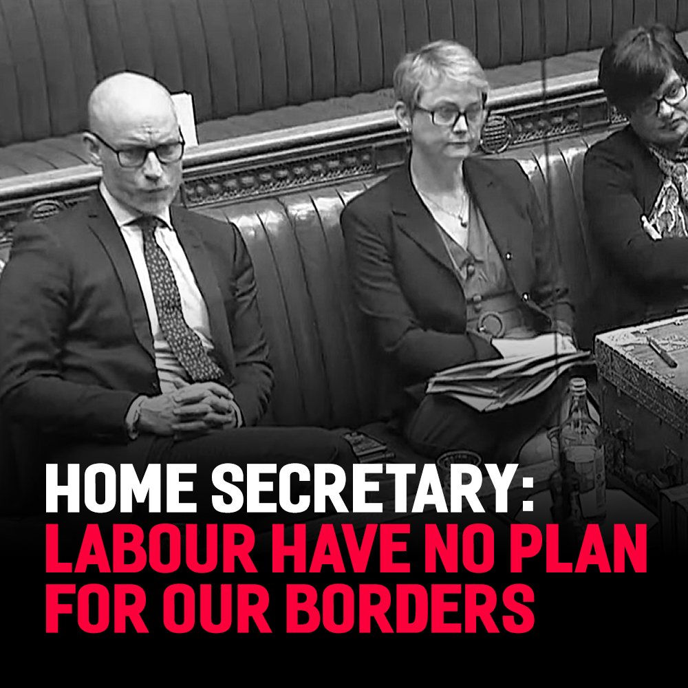 ✅ We’re delivering our plan to secure our borders with tougher prison terms, more deportations and more border officers. 🥀 Labour’s weak response? To vote against it time and time again.