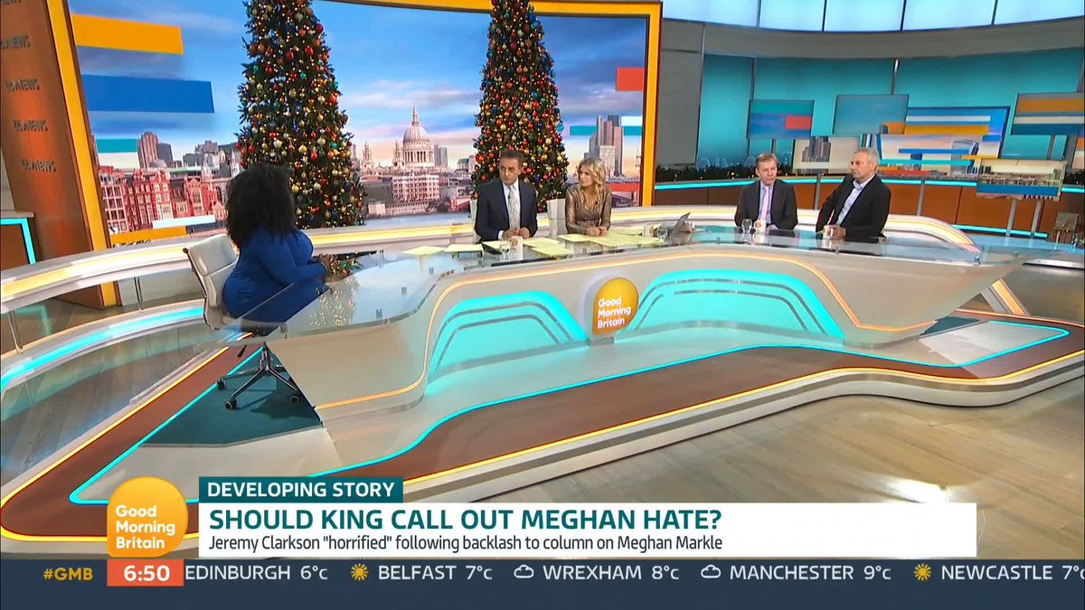 'First of all, it wasn't an apology, because the word sorry was nowhere near that tweet.' Afua Hagan (née Adom) questions why the Royal Family haven't made a statement in support of Meghan Markle following Jeremy Clarkson's controversial column in The Sun.