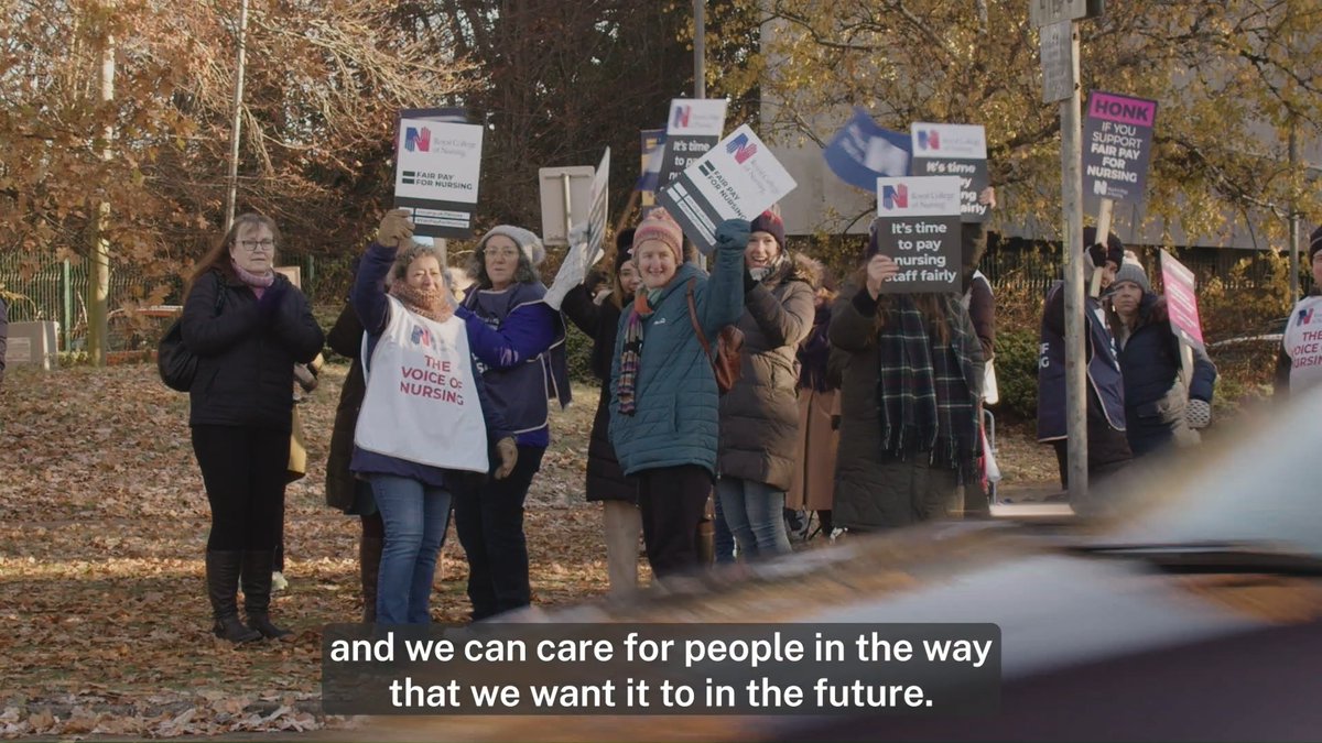 "It's for the sake & the future of the NHS. If we don't do something about it now it will fall apart." Today nursing staff are back on picket lines. Their fight is all our fight. Are you still with them? Share this video to say yes. #RCNStrike #FairPayForNursing #NursesStrike