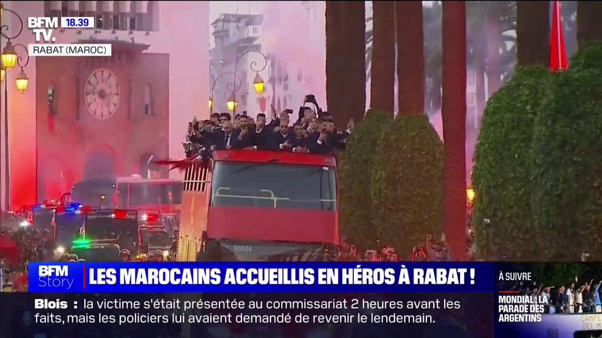 🇲🇦⚽👏 Les joueurs de l'équipe marocaine de football accueillis en héros à Rabat