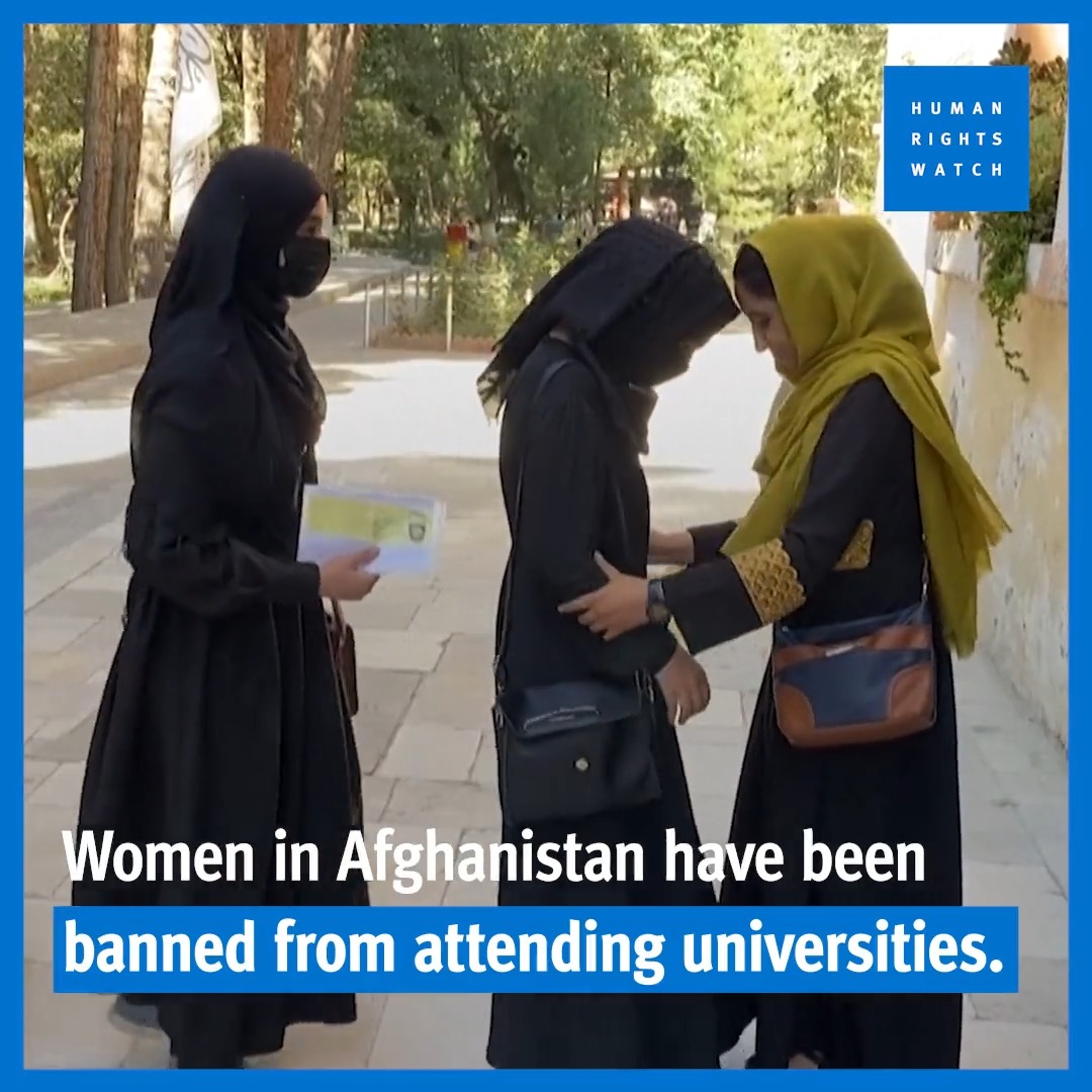 A shameful move. The Taliban have banned women in Afghanistan from attending universities. This is the latest in a series of policies that have restricted the basic rights of women and girls.