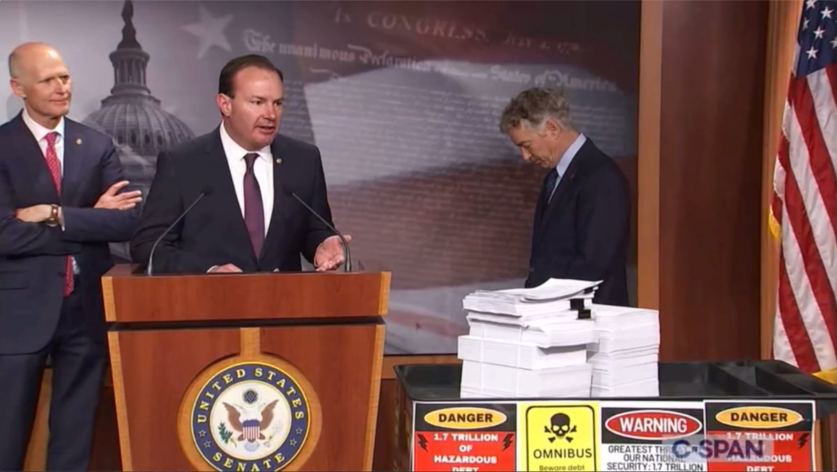 They’re extorting the American people with a $1.7 trillion spending bill, giving their representatives no time to read, debate, or amend the bill. This is wrong.