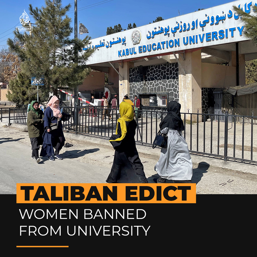 "This decision is extremely unpopular among Afghans... even within the Taliban leadership." Female students are no longer allowed access to Afghanistan’s universities until further notice, says Taliban ⤵️ 🔗: