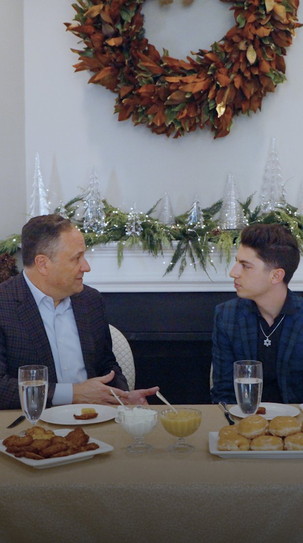 The best conversations happen over food, and in this case, latkes and sufganiyot. It was great to sit down with Eitan Bernath to talk about our favorite Hanukkah traditions and the actions we’re taking to combat antisemitism.