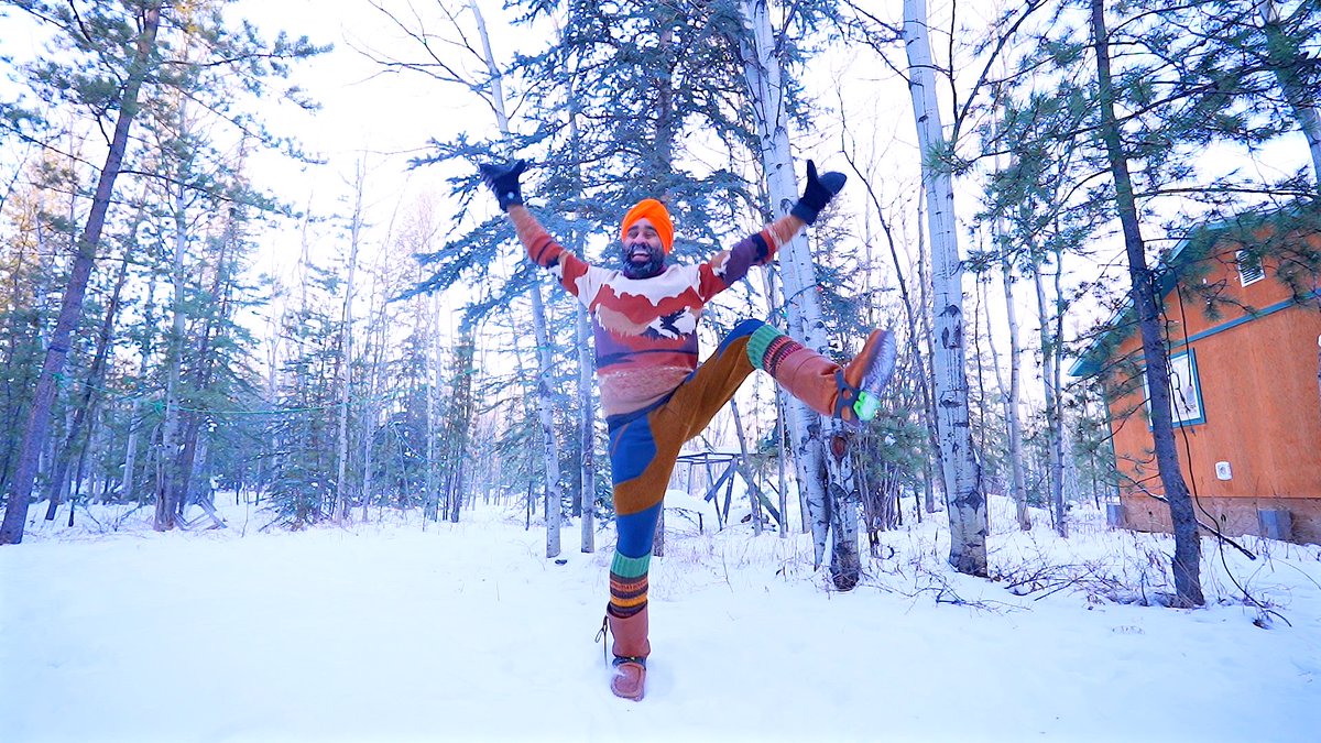 I'm celebrating the solstice, the shortest day of the year, at -40ºC/-40ºF in my stunning winter wonderland &amp; creating warmth in this powerfully cold temperature. My friend Maria Cherwick added a Unkraian fiddle tune alongside my drum. I'm sending warmth, hope &amp; joy to the world.