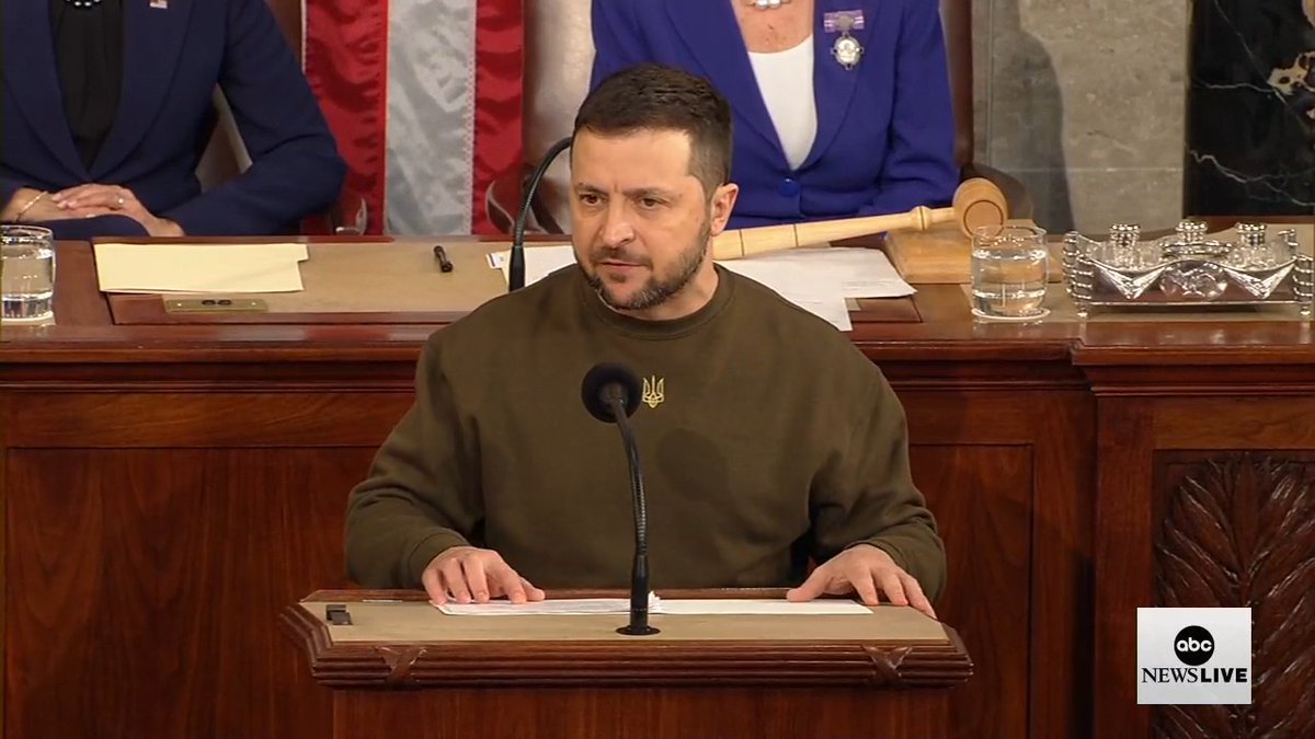 BREAKING: Pres. Zelenskyy to Congress: "Against all odds, and doom and gloom scenarios, Ukraine didn't fall. Ukraine is alive and kicking."
