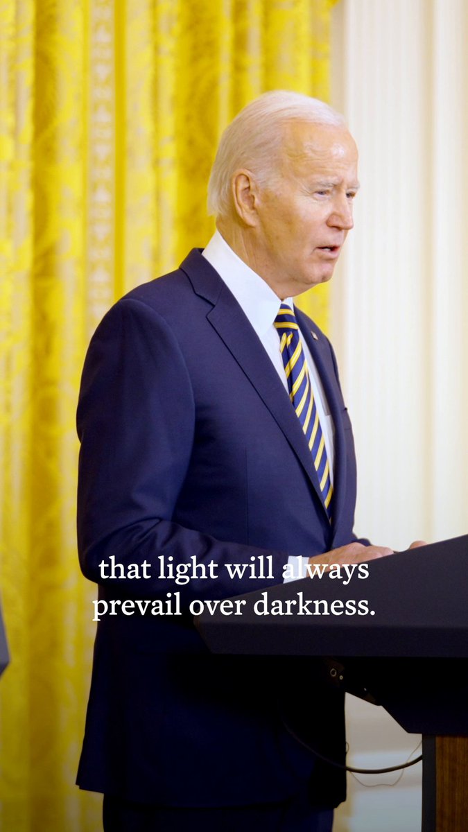 Tonight, the fourth night of Hanukkah, we honor the timeless miracle of a small band of warriors fighting for their values against a much larger foe. That story of resilience reminds me of Ukraine. Even in the darkest days of the year – light will always prevail.