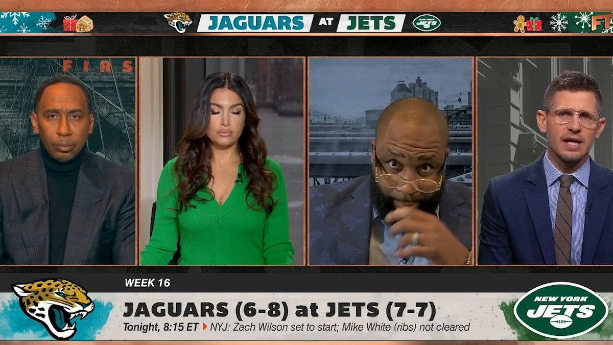 .Dan Orlovsky: "If I went and played for the Jets, they'd be a playoff team." Stephen A Smith: "When you're the quarterback, you do have to stay in bounds in order to produce on the football field." 😭😭😭