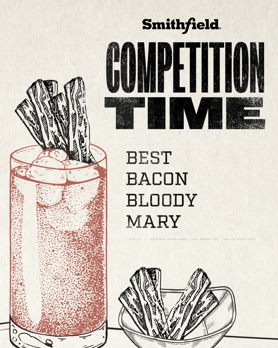 🥓GIVEAWAY🥓 We’re giving away $5,000! And better yet…a year supply of bacon! For a chance to win, follow the steps below: 🥓Follow @Smithfieldbrand on Twitter 🥓Comment below using the hashtag #BestBaconBloodyMarySweepstakes