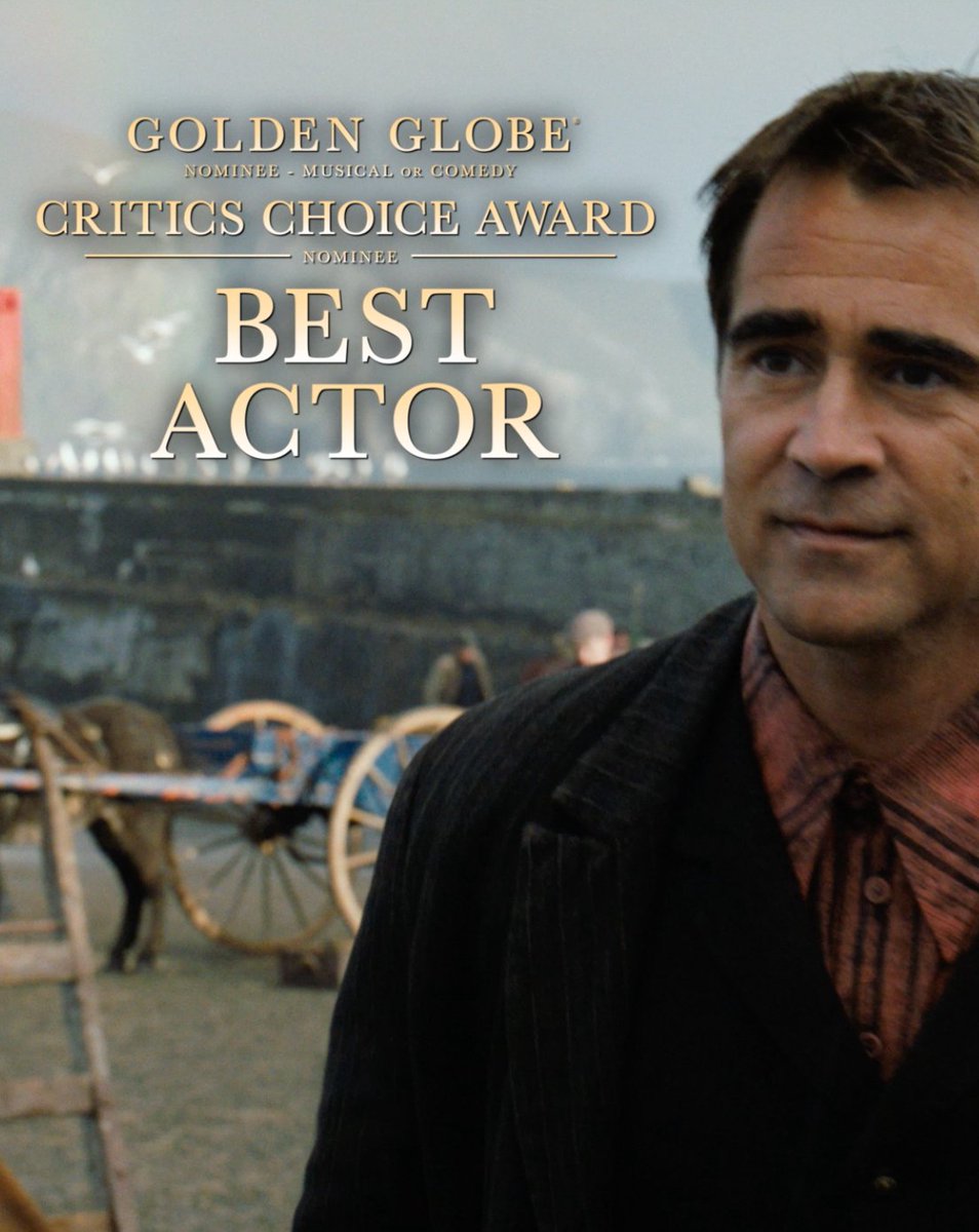 We’ll cheers to this, lads. #BansheesMovie has been nominated for EIGHT #GoldenGlobes and NINE #CriticsChoice awards including BEST PICTURE, BEST DIRECTOR Martin McDonagh, and BEST ACTOR Colin Farrell! @GoldenGlobes Critics Choice Awards