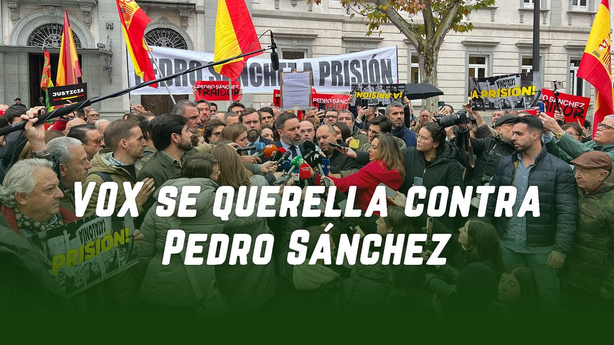 ‼ #ÚLTIMAHORA VOX registra ante el Tribunal Supremo su querella contra Pedro Sánchez. ➡ Santiago Abascal 🇪🇸 “Compartimos una honda preocupación con millones de españoles y sabemos que la razón y las leyes nos asisten”. ⬇ Rueda de prensa ⬇