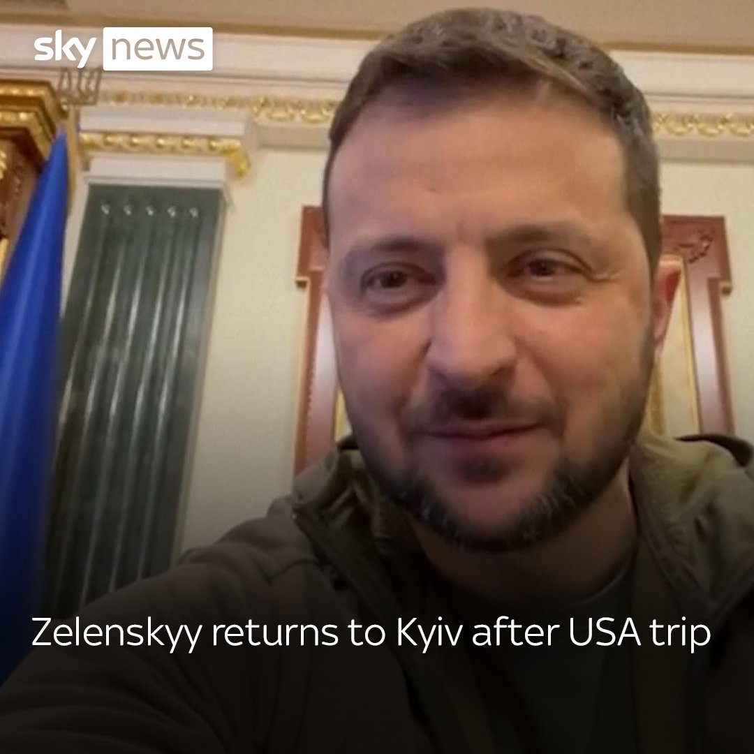 Ukrainian President Volodymyr Zelenskyy has released a video from his office in Kyiv after returning from America. Latest world news: