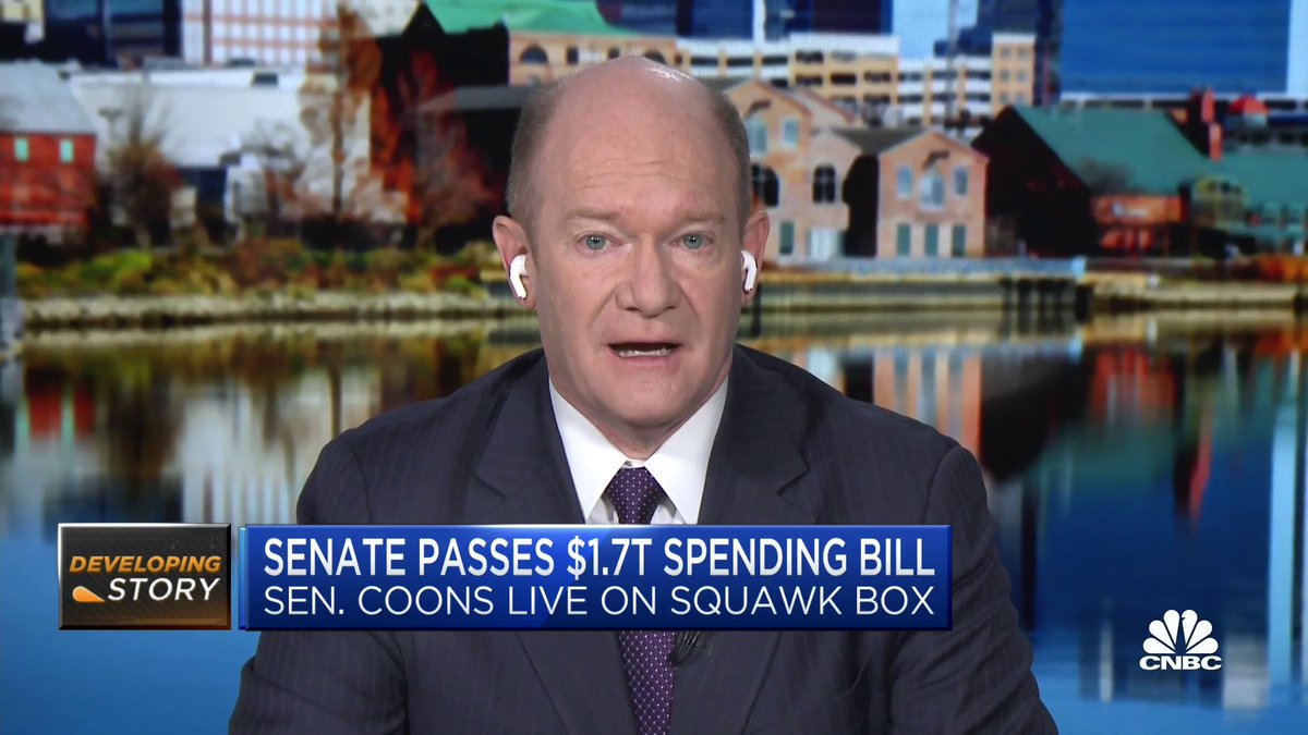 "It's a drunken spree of spending, and the poor taxpayer is at home going 'the Republicans got what they wanted, the Democrats got what they wanted. Did anyone ask me what I wanted?" Joe Kernen asks Senator Chris Coons.