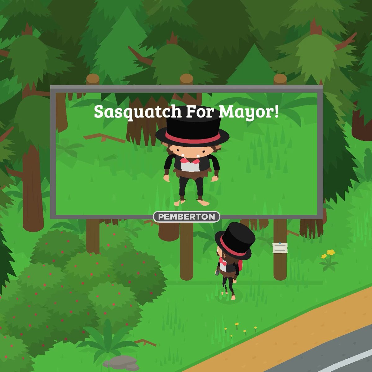 🗳 Sneaky Sasquatch Update A new mayoral candidate is on the ballot... and it's not who you might suspect. Help Sasquatch get elected by befriending as many humans as possible! Vote Sasquatch: