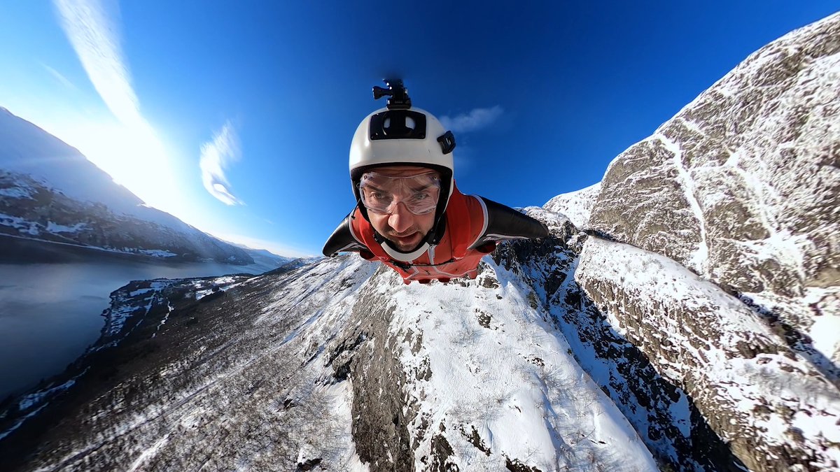 Taking sledding to the next level 🛷 #GoProAwards recipient Andreas Hemli is one talented flyer. Shot on #GoProMAX. #GoPro #GoProSnow #HyperSmooth #BASE #BASEJumping #Wingsuit #Wingsuiting #POV