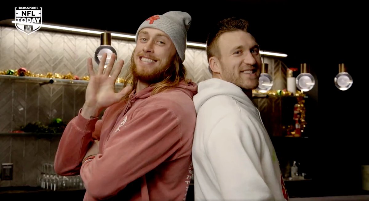 It's been a Purdy good holiday szn for George Kittle & Kyle Juszczyk of the San Francisco 49ers 🎁 The best buds talk family, CMC, Brock and...Dominick the Donkey? 🤔😆
