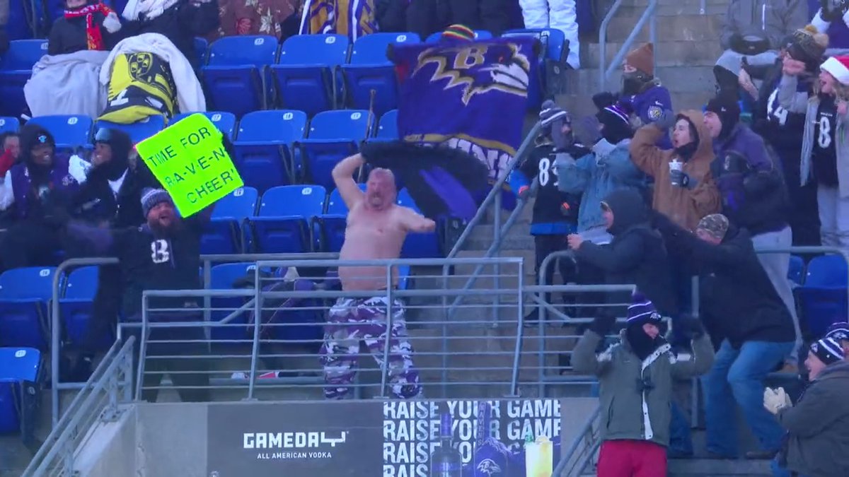 The cold weather doesn't bother Real Fan Dan 😂😂