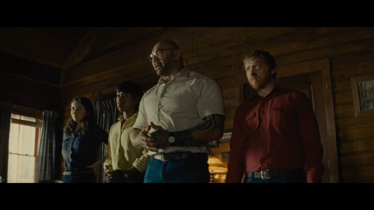 Here is our final trailer for #KnockAtTheCabin! I’ve never worked so hard on a film. Crew and cast gave their all and made something extra special. We all can not wait to see you in the theaters February 3rd.