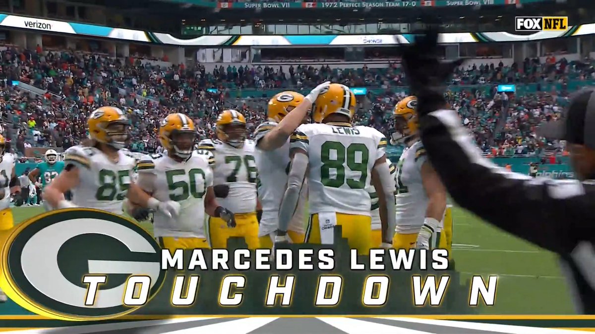 .Marcedes Lewis with the TD on 4th down! #GBvsMIA | #GoPackGo 📺 FOX