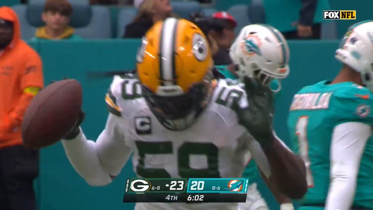 .De'Vondre Campbell WITH THE PICK! #GBvsMIA | #GoPackGo 📺 FOX