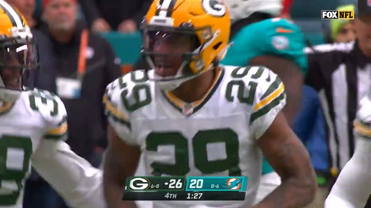 The season of giving. 🎁🎁🎁 Another INT for the #Packers! #GBvsMIA | #GoPackGo 📺 FOX