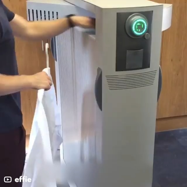 This device can both iron and dry your clothing automatically. Effie is a machine that makes ironing clothes easier and more efficient, especially for those who dislike or are unwilling to do it themselves." Source GiGadgets