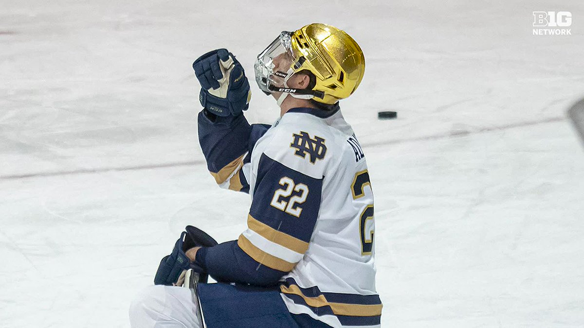 Before every Notre Dame Hockey game, Jack Adams takes a knee on the ice &amp; says a prayer to honor his late brother - Mark "Roo" Adams Jr. - who taught him all about the game of hockey. 🙏 This is Jack Adams' Story: 𝗢𝗻 𝗧𝗵𝗲 𝗜𝗰𝗲