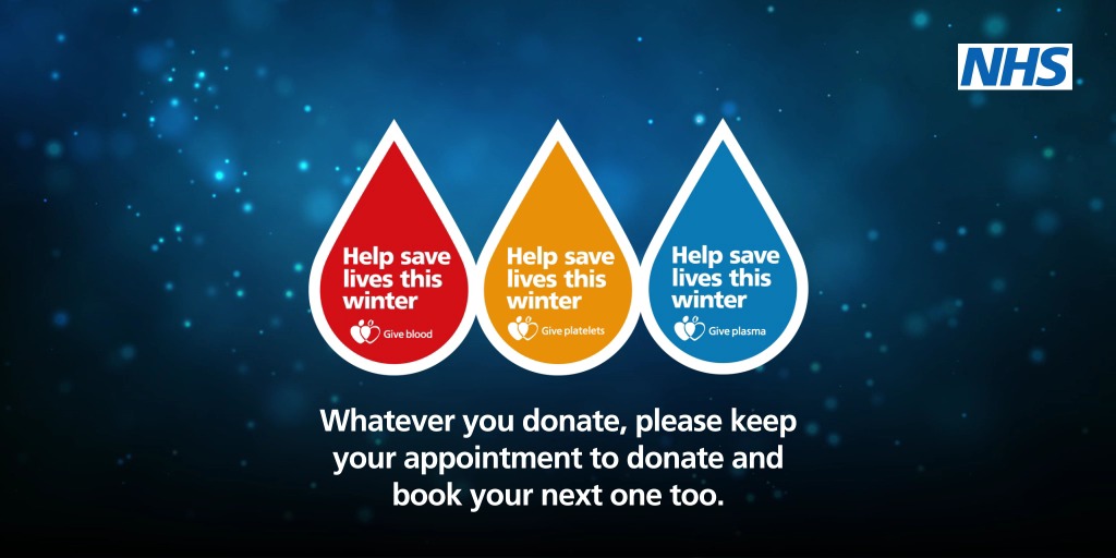 We need your help to keep providing life-saving blood products to the NHS. If you are O negative, B negative or A negative – we especially need more of your blood type at moment. Thank you for your support this Christmas. Book your next appointment ➡️