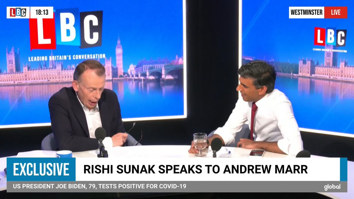 'Though Rishi - we could've done that inside the EU...' Andrew Marr responds to Rishi Sunak claiming that free ports are a benefit of Brexit. #LBCBestof2022 Andrew Marr